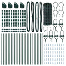 vidaXL Kerítés oszlopokkal Zöld 0.4 x 50 m Acél