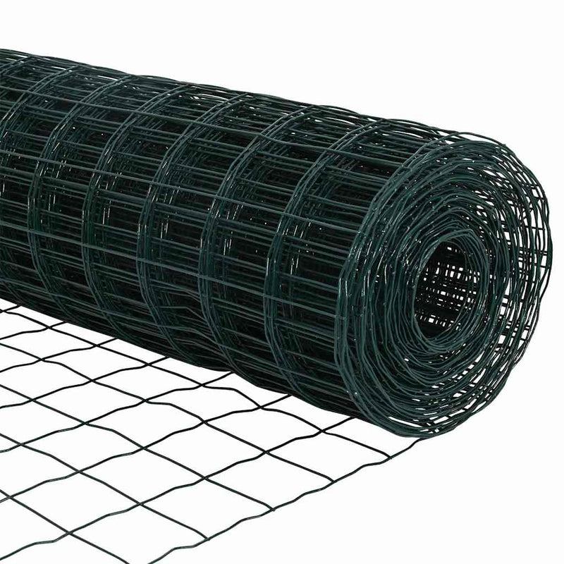 vidaXL Kerítés oszlopokkal Zöld 0,6 x 10 m Acél
