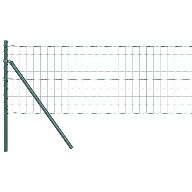 vidaXL Kerítés oszlopokkal Zöld 0,6 x 10 m Acél
