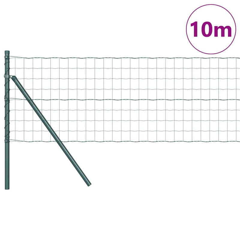 vidaXL Kerítés oszlopokkal Zöld 0,6 x 10 m Acél