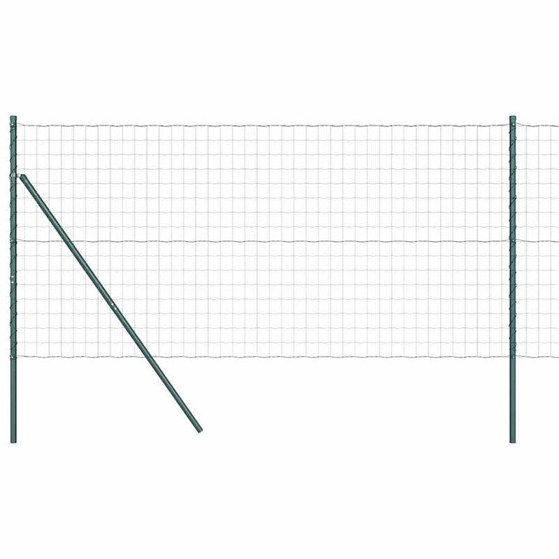 vidaXL Kerítés oszlopokkal Zöld 1.2 x 10 m Acél