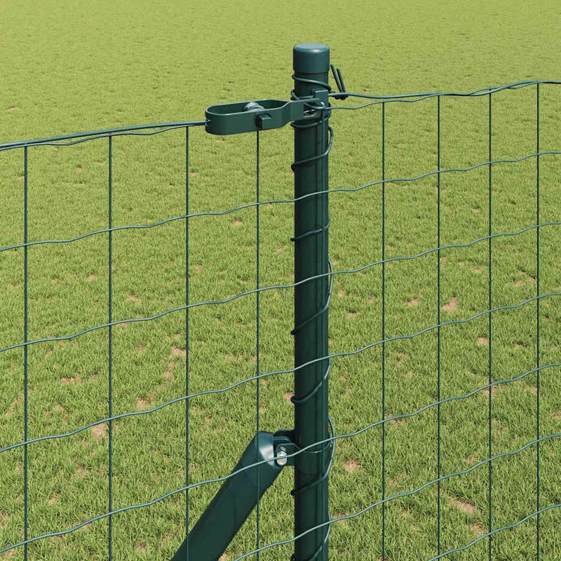 vidaXL Kerítés oszlopokkal Zöld 1.5 x 10 m Acél