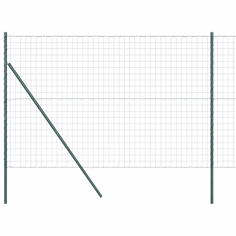 vidaXL Kerítés oszlopokkal Zöld 1.5 x 10 m Acél