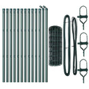 vidaXL Kerítés oszlopokkal Zöld 0.8 x 25 m Acél