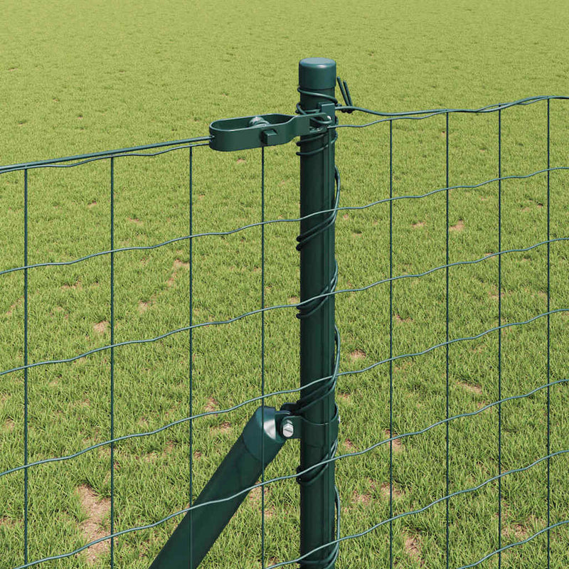 vidaXL Kerítés oszlopokkal Zöld 1 x 25 m Acél