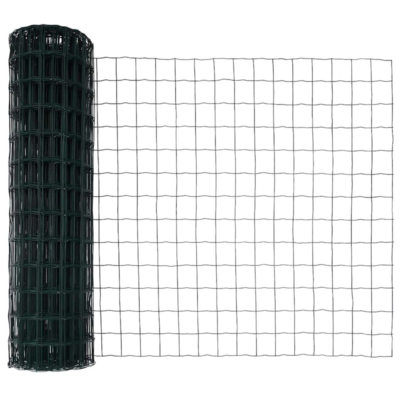 vidaXL Kerítés oszlopokkal Zöld 1.2 x 25 m Acél