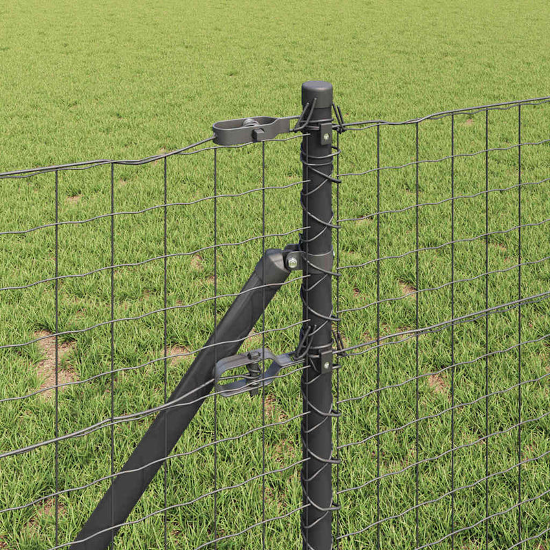 vidaXL Kerítés oszlopokkal Szürke 0,6 x 10 m Acél