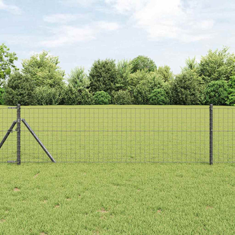 vidaXL Kerítés oszlopokkal Szürke 0,6 x 10 m Acél