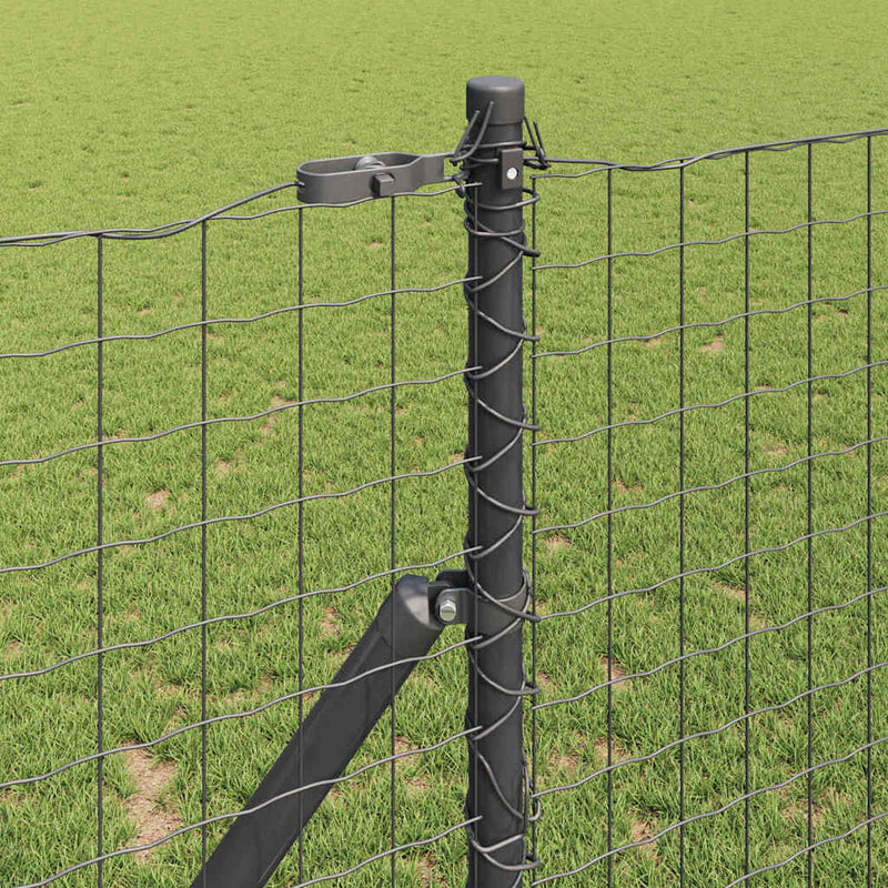 vidaXL Kerítés oszlopokkal Szürke 1.2 x 10 m Acél
