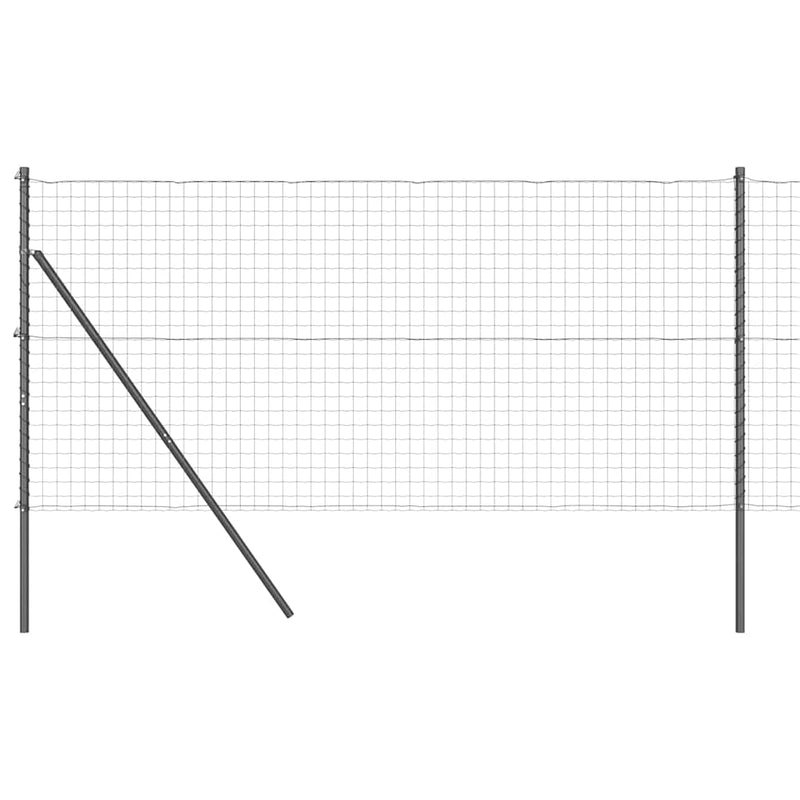 vidaXL Kerítés oszlopokkal Szürke 1.2 x 10 m Acél