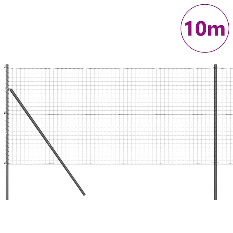 vidaXL Kerítés oszlopokkal Szürke 1.2 x 10 m Acél