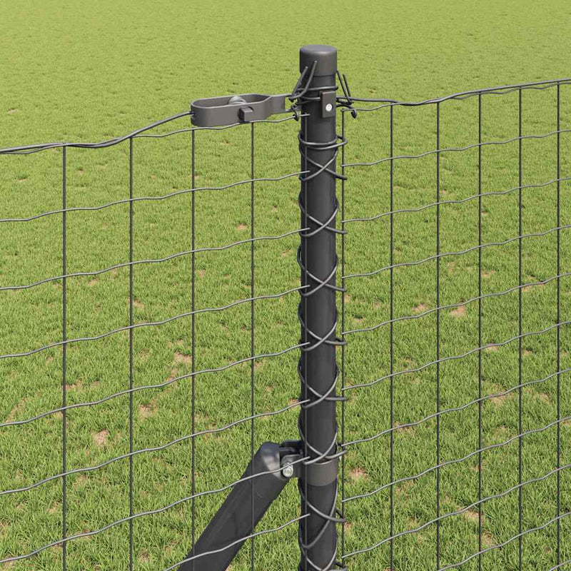 vidaXL Kerítés oszlopokkal Szürke 1.5 x 10 m Acél