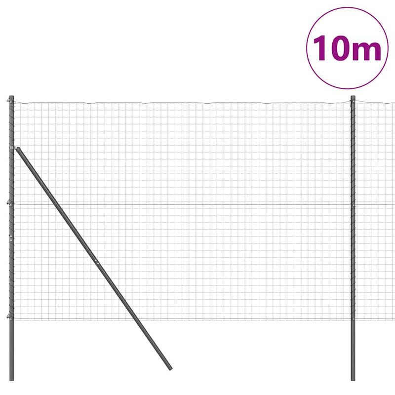 vidaXL Kerítés oszlopokkal Szürke 1.5 x 10 m Acél