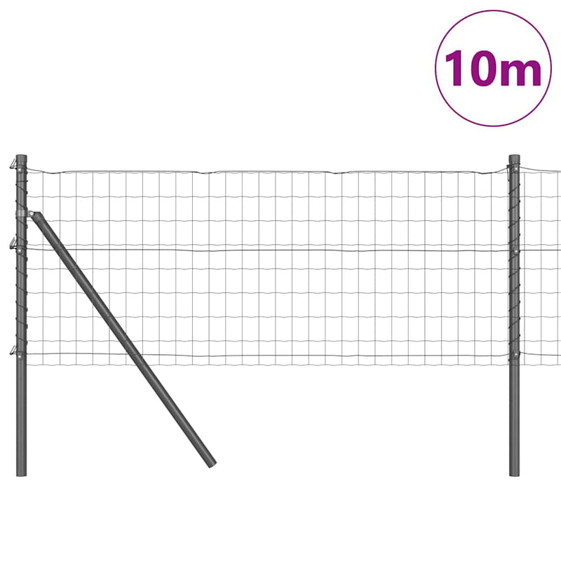 vidaXL Kerítés oszlopokkal Szürke 0,6 x 10 m Acél