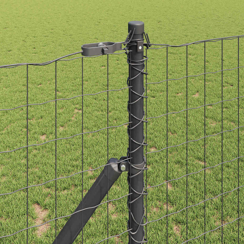 vidaXL Kerítés oszlopokkal Szürke 1 x 10 m Acél