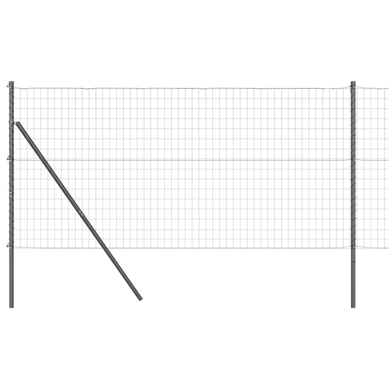 vidaXL Kerítés oszlopokkal Szürke 1 x 10 m Acél
