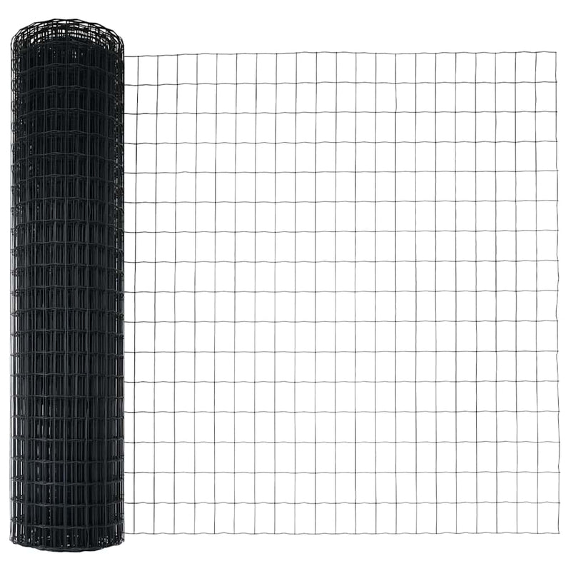 vidaXL Kerítés oszlopokkal Szürke 1 x 10 m Acél