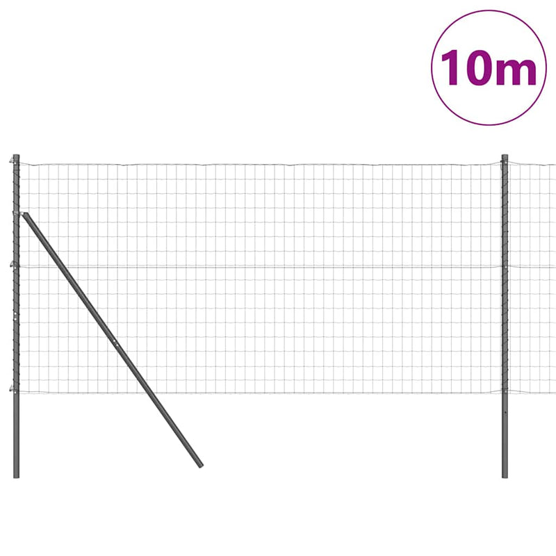 vidaXL Kerítés oszlopokkal Szürke 1.4 x 10 m Acél