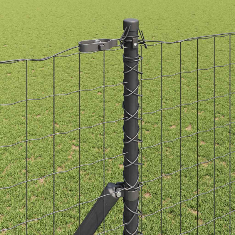 vidaXL Kerítés oszlopokkal Szürke 1.5 x 10 m Acél