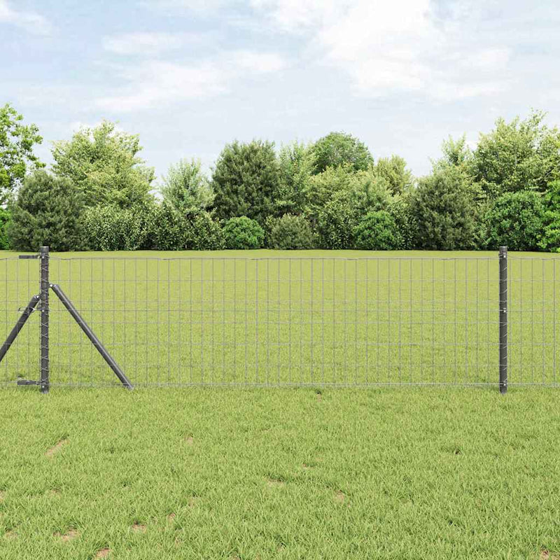 vidaXL Kerítés oszlopokkal Szürke 0,4 x 10 m Acél