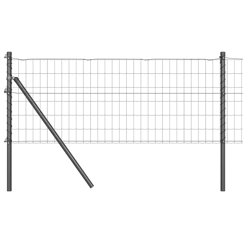 vidaXL Kerítés oszlopokkal Szürke 0,4 x 10 m Acél