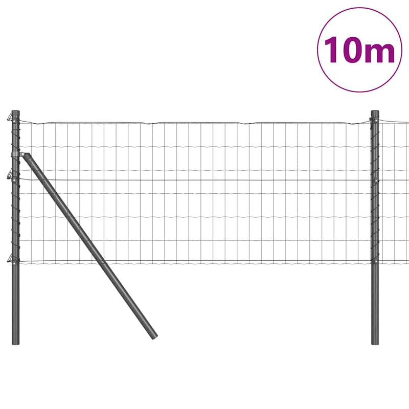 vidaXL Kerítés oszlopokkal Szürke 0,4 x 10 m Acél