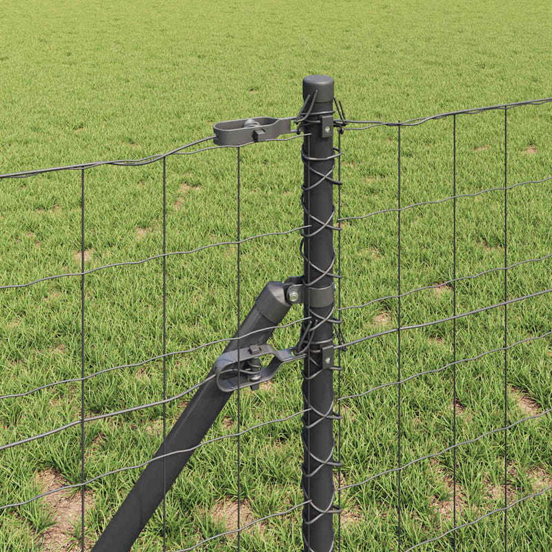 vidaXL Kerítés oszlopokkal Szürke 0.8 x 10 m Acél