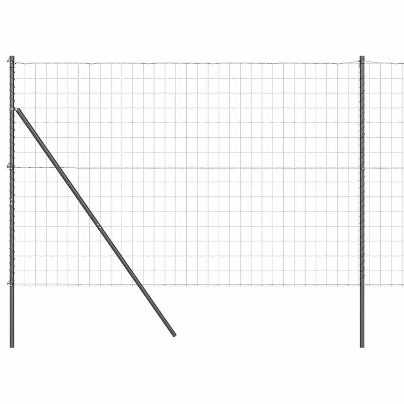 vidaXL Kerítés oszlopokkal Szürke 1.5 x 10 m Acél