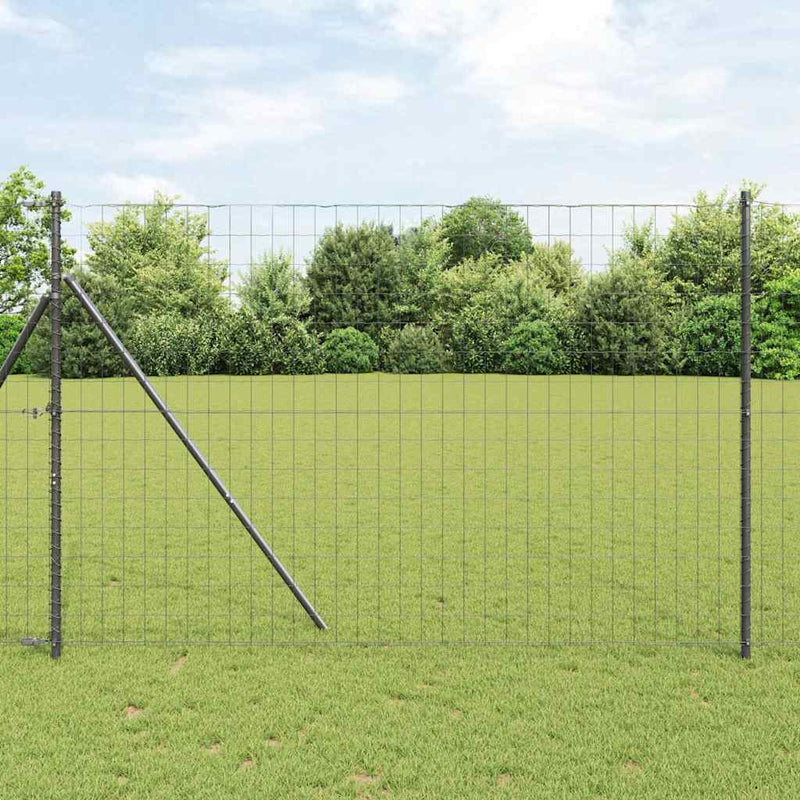 vidaXL Kerítés oszlopokkal Szürke 1.6 x 10 m Acél