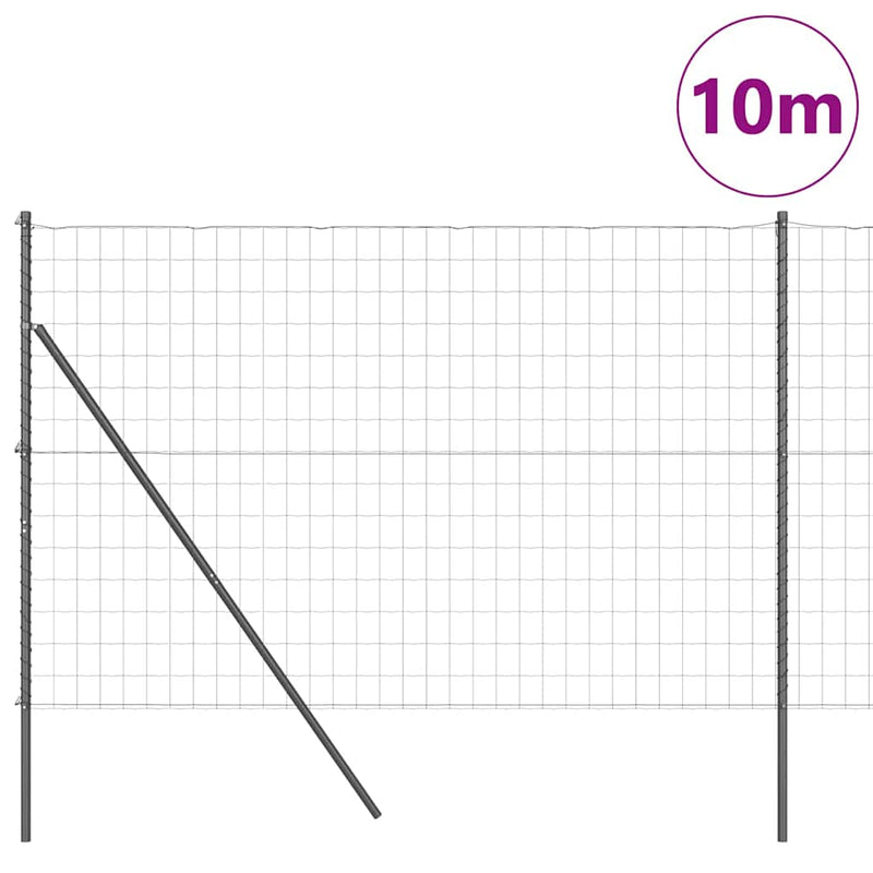 vidaXL Kerítés oszlopokkal Szürke 1.6 x 10 m Acél