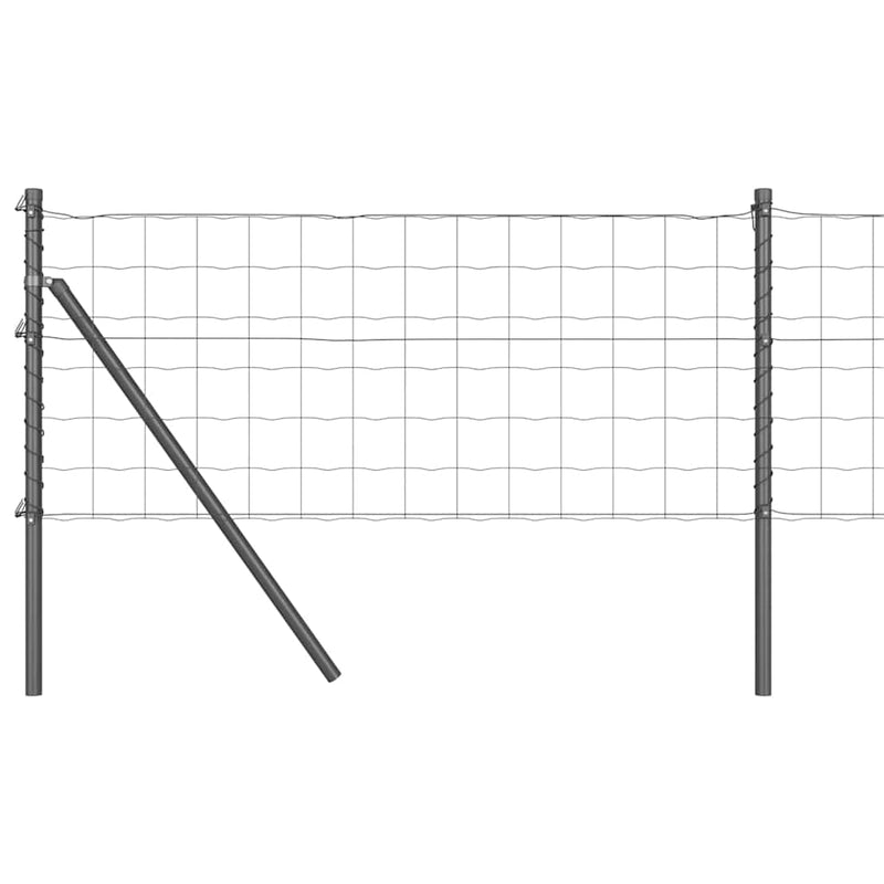 vidaXL Kerítés oszlopokkal Szürke 0,4 x 10 m Acél