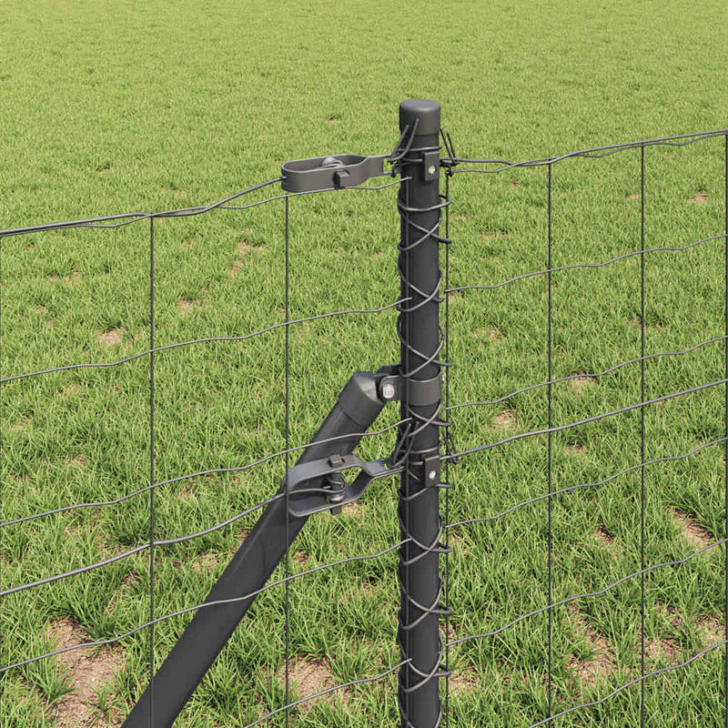 vidaXL Kerítés oszlopokkal Szürke 0.8 x 10 m Acél