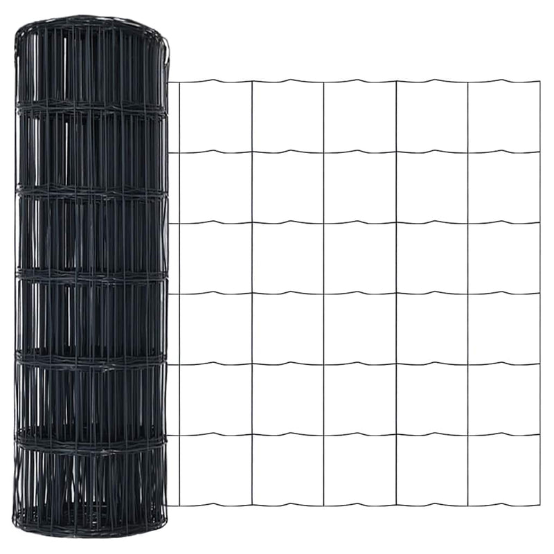 vidaXL Kerítés oszlopokkal Szürke 0.8 x 10 m Acél