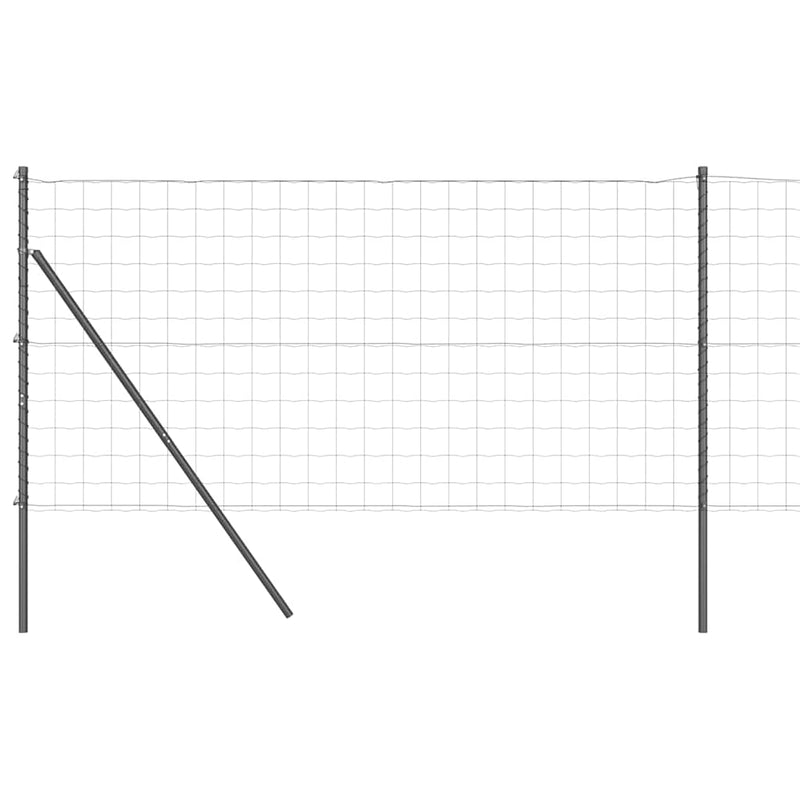vidaXL Kerítés oszlopokkal Szürke 1.2 x 10 m Acél
