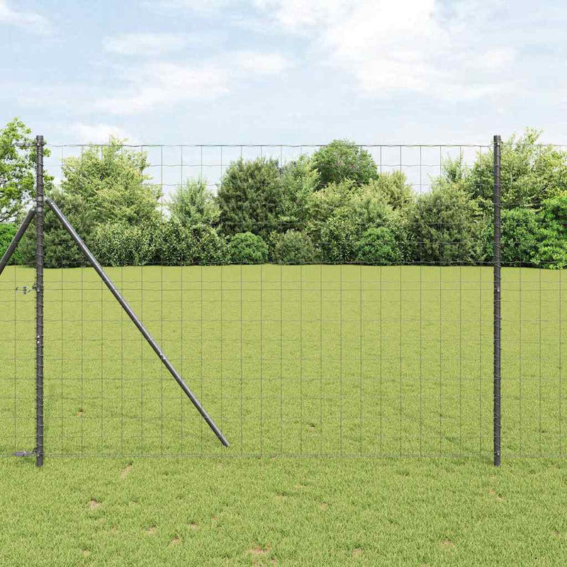 vidaXL Kerítés oszlopokkal Szürke 1.5 x 10 m Acél