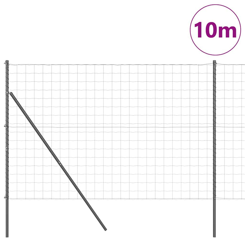 vidaXL Kerítés oszlopokkal Szürke 1.5 x 10 m Acél