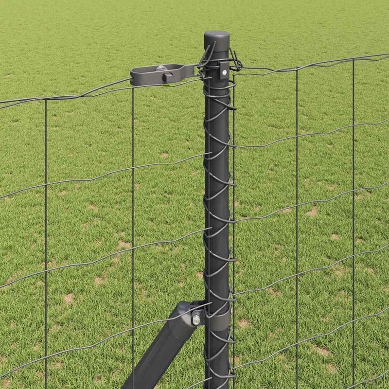 vidaXL Kerítés oszlopokkal Szürke 1.6 x 10 m Acél