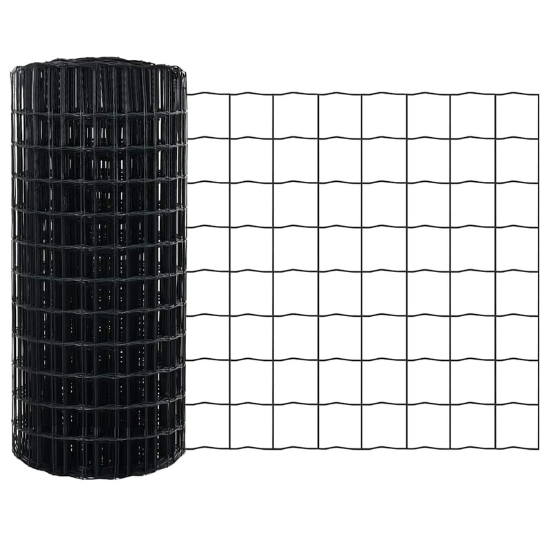 vidaXL Kerítés oszlopokkal Szürke 0.8 x 25 m Acél