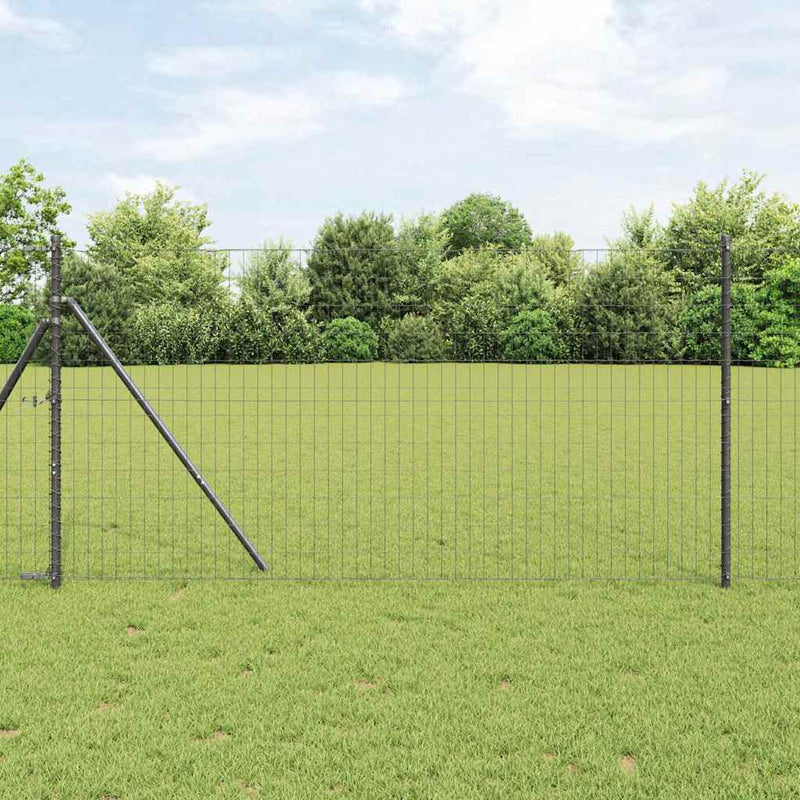 vidaXL Kerítés oszlopokkal Szürke 1.2 x 25 m Acél