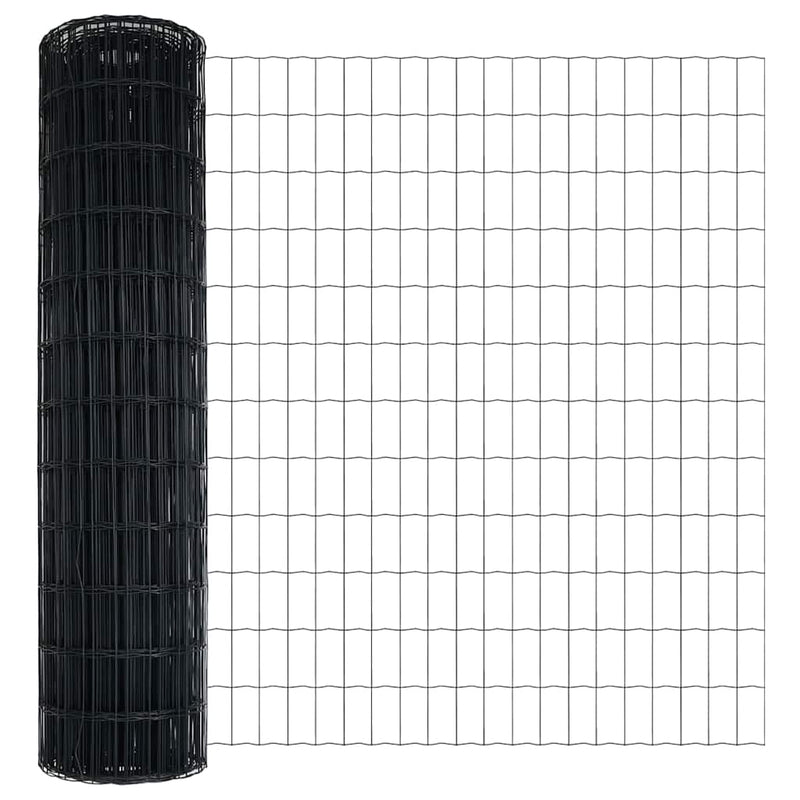 vidaXL Kerítés oszlopokkal Szürke 1.2 x 25 m Acél