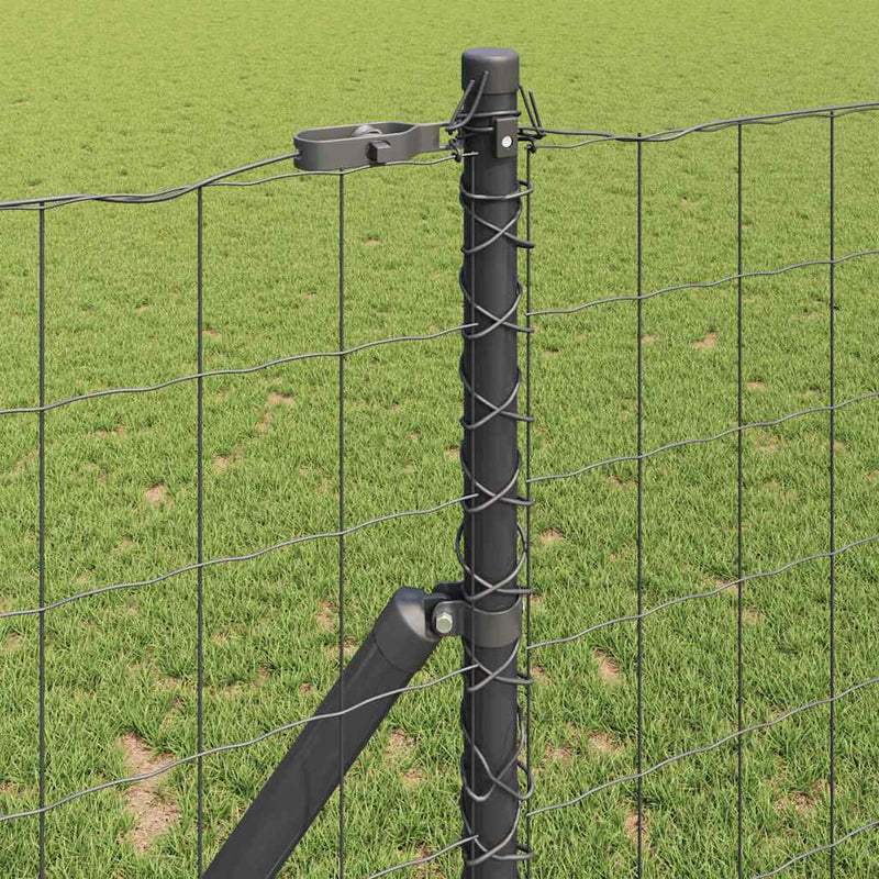 vidaXL Kerítés oszlopokkal Szürke 1.2 x 25 m Acél