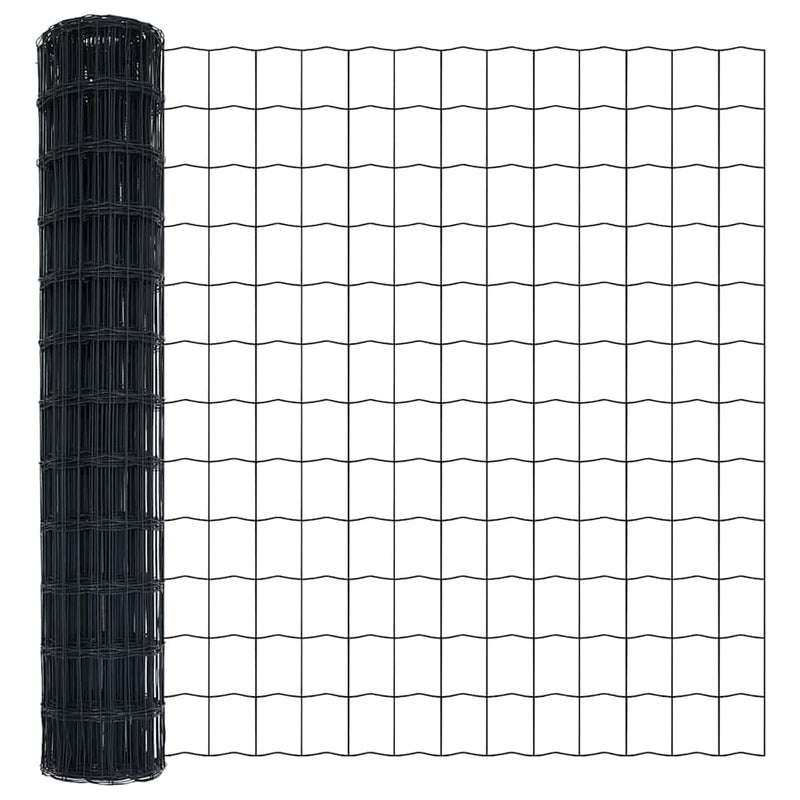vidaXL Kerítés oszlopokkal Szürke 1.2 x 25 m Acél