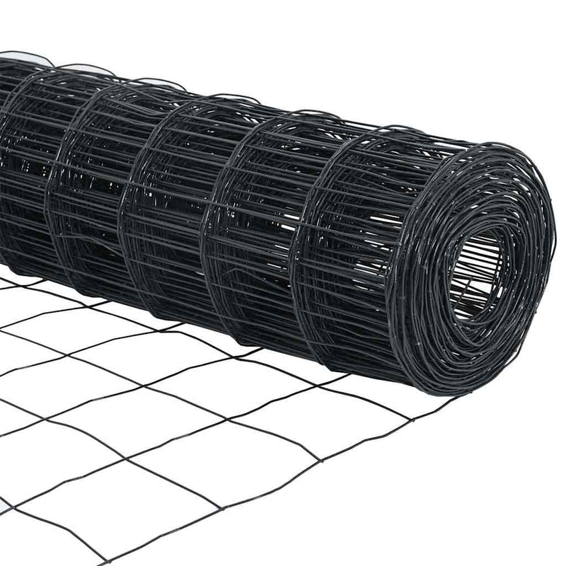 vidaXL Kerítés oszlopokkal Szürke 1 x 25 m Acél