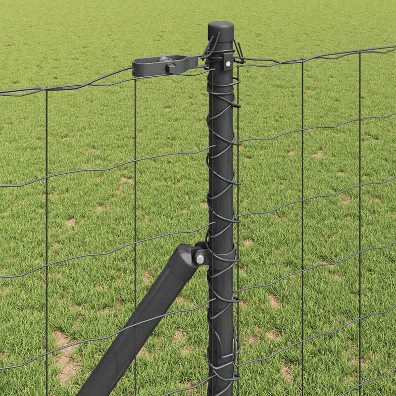 vidaXL Kerítés oszlopokkal Szürke 1 x 25 m Acél
