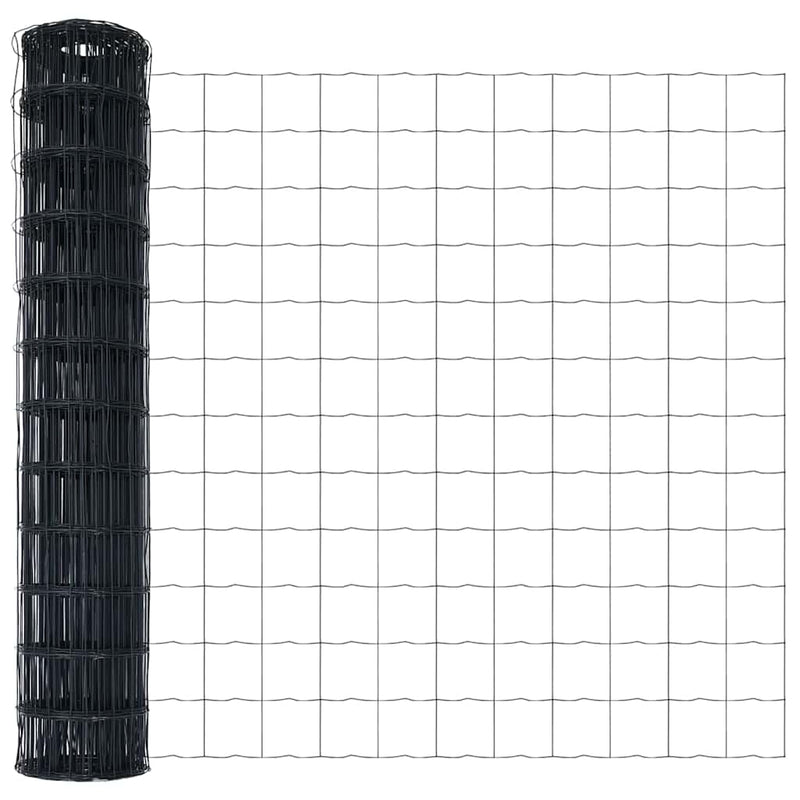 vidaXL Kerítés oszlopokkal Szürke 1 x 25 m Acél
