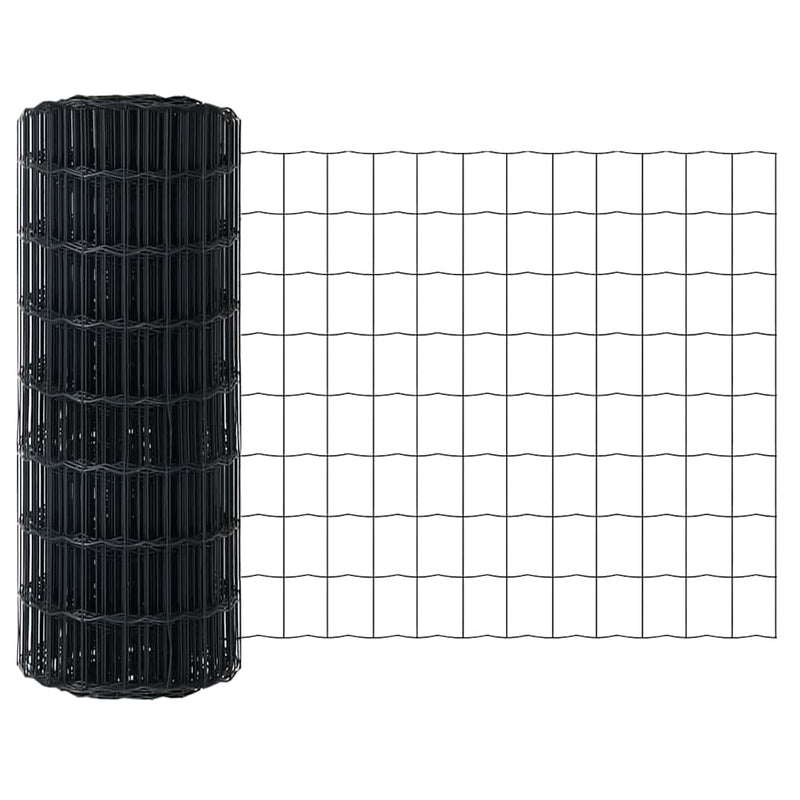 vidaXL Kerítés oszlopokkal Szürke 0.6 x 50 m Acél