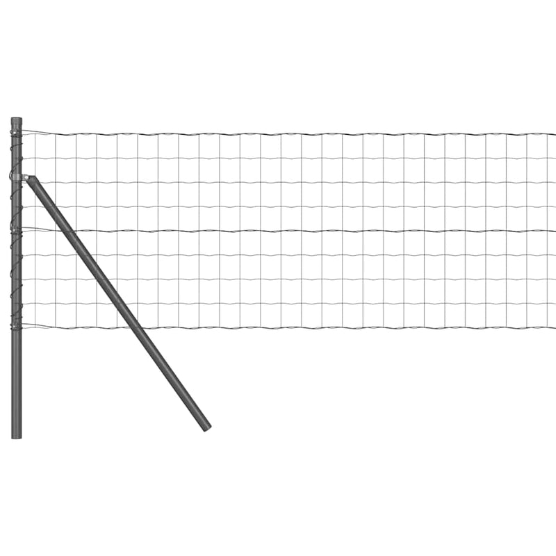 vidaXL Kerítés oszlopokkal Szürke 0,4 x 10 m Acél