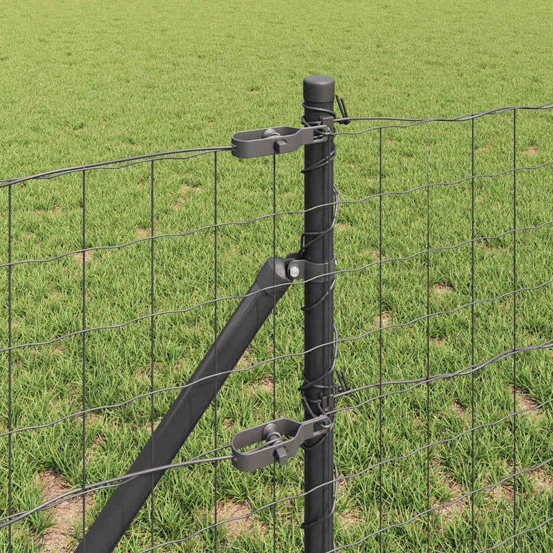 vidaXL Kerítés oszlopokkal Szürke 0.8 x 10 m Acél