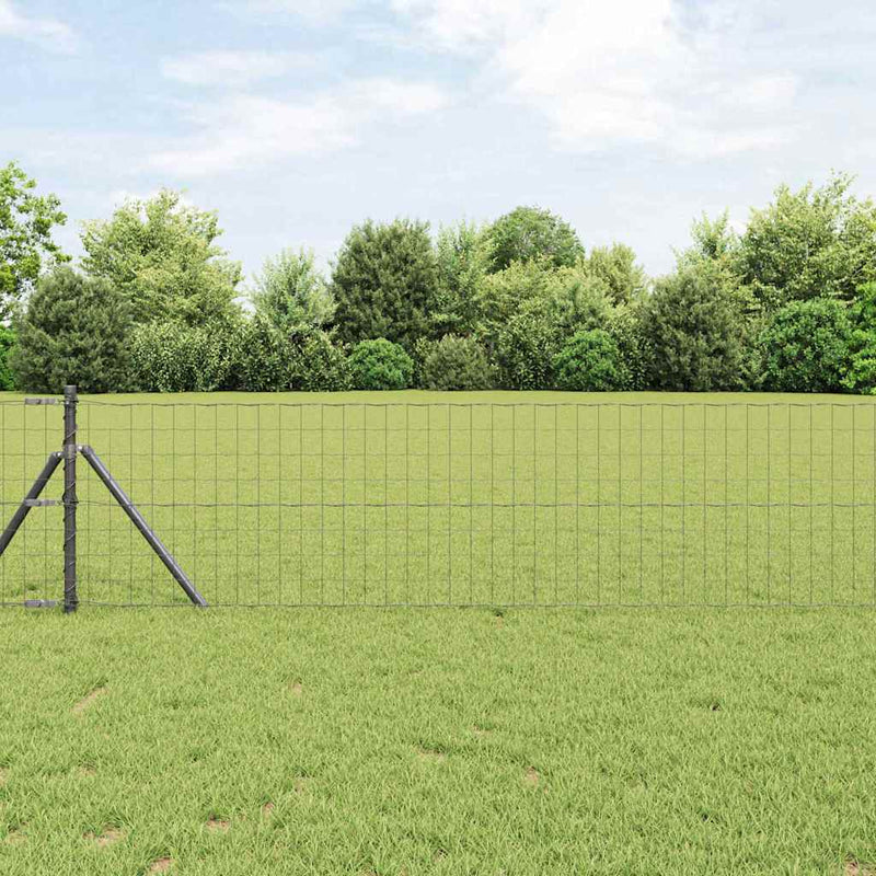 vidaXL Kerítés oszlopokkal Szürke 0.8 x 10 m Acél