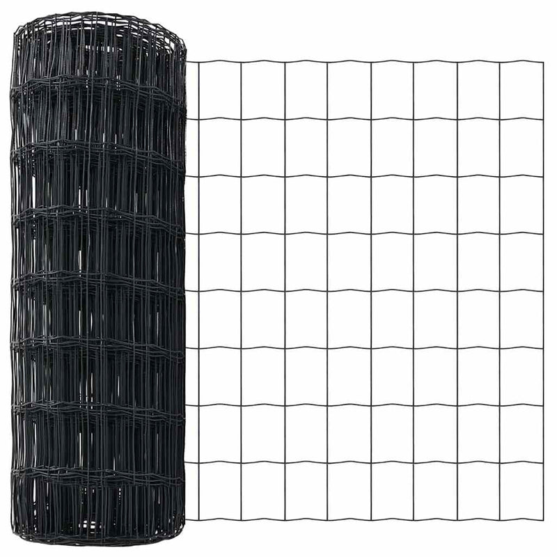 vidaXL Kerítés oszlopokkal Szürke 0.8 x 10 m Acél